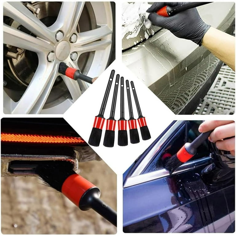Hands DIY Ultra-Soft Detail Brushes Car Detailing Brush Car Cleaner Tool  Auto Interior Detail Brush for Car Cleaning Vents Dash Trim Brushes Wheel  Brushes Interior Emblems Exterior Air Vents 