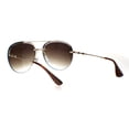 thumbnail image 4 of Womens Glitter Edge Trim Luxury Designer Rimless Pilots Sunglasses Gold Blue Brown, 4 of 4