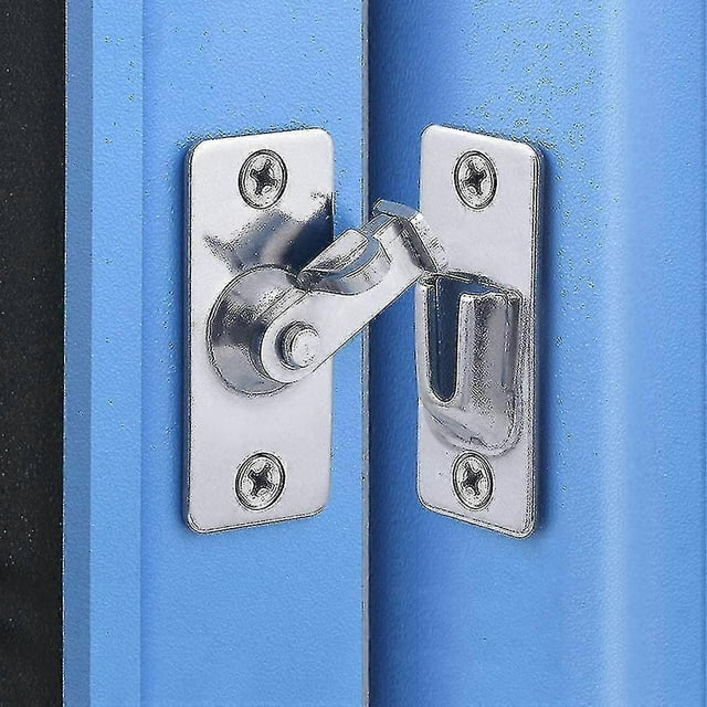 90 Degree Door Lock Latch, Stainless Steel Safety Angle Lock Latch For Sliding/push Door, Satin Nickel
