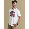 thumbnail image 2 of 4th of July American Flag Peace Sign Distressed Halftone Mens T Shirt, 2 of 5