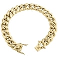 thumbnail image 3 of Mens 10K Yellow Gold 12mm Hollow Miami Cuban Link Box Clasp Bracelet 8 Inch, 3 of 8
