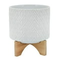 thumbnail image 1 of Sagebrook Home 15782-01 11" DIAMOND PLANTER W/ STAND, WHITE, 1 of 2