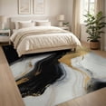 thumbnail image 3 of ODIKA 8'x10' Washable Area Rug Abstract Marble Modern Brushstroke Design With Gold Veining Motif for Living Room, Under Sectional, Family , Durable, Non-Slip, 3 of 7