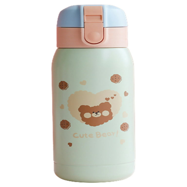 Insulated Water Bottle For Kids Cute Pattern Pop Lid Thermos Easy Button  Pop Lid For Toddler 