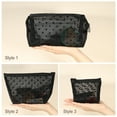 thumbnail image 5 of Unique Bargains 3pcs Heart Shape Print Mesh Makeup Bag Clear Makeup Pouch w Zipper Black, 5 of 7