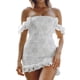 thumbnail image 1 of Lucakuins, vestido ajustado de encaje Floral para mujer, cuello barco, espalda descubierta, volantes, vestido de cóctel, minivestido de fiesta de verano Lucakuins  moda, 1 of 6
