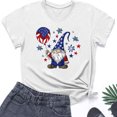 thumbnail image 5 of Women's Short Sleeve T-shirts Round Neck Short Sleeve 4th July Tees USA Flag Independence Day Festival Summer Outfits (M, White 02), 5 of 5