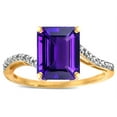 thumbnail image 2 of Star K � Big Stone Octagon Emerald Cut 10x8 Amethyst Bypass solitaire ring, 2 of 9