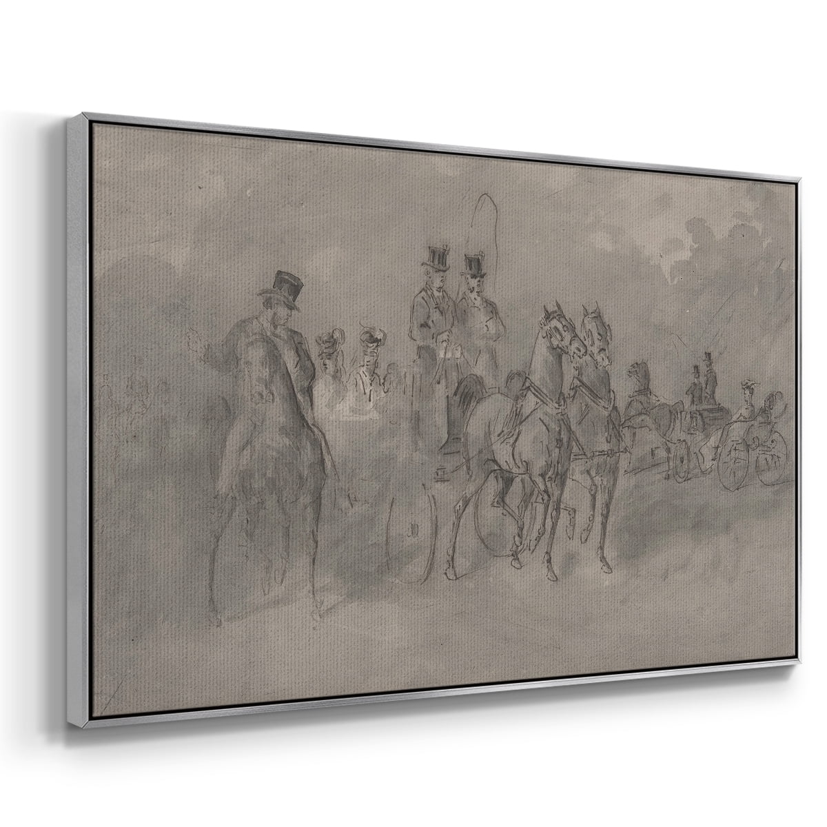 Vintage Sketch-XXIX By Wexford Home Framed in Silver Wood Gallery Wrapped Canvas 27 in. x 41 in.