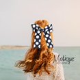 thumbnail image 2 of Motique Accessories Polka Dot Jumbo Bows with Tails for Women 1 Piece (Navy Large Polka), 2 of 4
