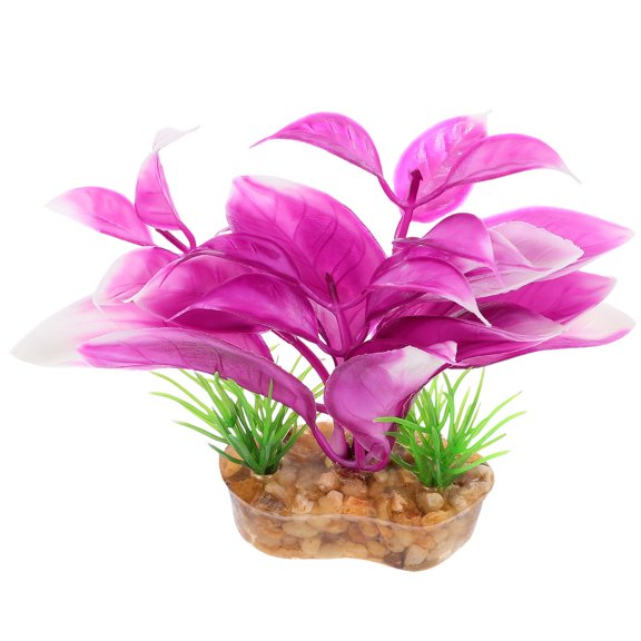 ETEREAUTY Vibrant Violet Artificial Aquarium Plants for Fish Decoration, Plastic Aquatic Plant Ornament