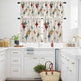 thumbnail image 3 of Colorful Stars Kitchen Curtains Valances and Tiers Set of 3 Vintage Red Orange Blue Star Shiny Diamonds Linen Texture Tier Curtains and Valance with Rod Pocket for Small Windows, 27.5"x36", 3 of 9