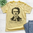 thumbnail image 2 of Kids When It Rains It Poes Shirt, Youth Kids Boy Girl T-Shirt, Edgar Allen Poe Shirt, Funny Gothic Poe Poet Tee, Yellow, Large, 2 of 4