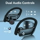 thumbnail image 4 of Auriculares inalámbricos bmani con Bluetooth, 48 horas de reproducción, deportivos, con pantalla LED, supraaurales, ganchos para la oreja, micrófono integrado para entrenamiento, color negro, 4 of 6