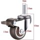 thumbnail image 2 of 4 Pack Small Furniture Casters 25mm Soft tpe Rubber m6 X 15mm Thread (2pcs with Brake) (25mm), 2 of 5
