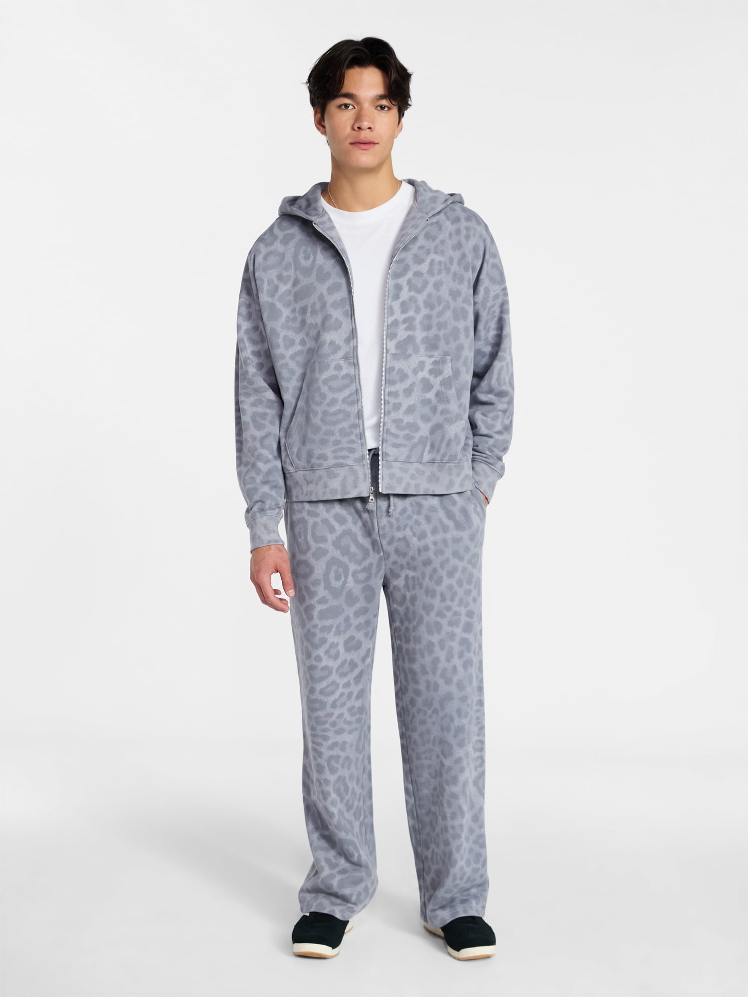 No Boundaries Zip Hoodie with Long Sleeves, Men's XS-4XLT