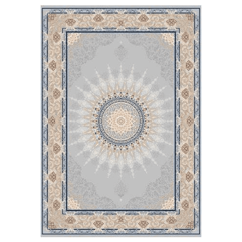 La Dole Rugs Blue Cream Beige Bordered Vintage Traditional Flat Pile Soft Area Rug Carpet Mat For Living Room Bedroom Hallway Runner Outdoor Patio Sizes 5x7, 8x10, 7X9 feet inch inches ft