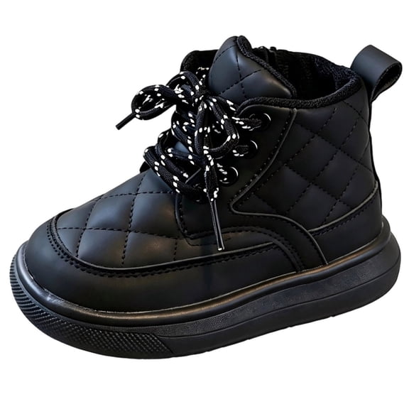 YMUQEIGH Toddler Girls Boys Combat Ankle Boots Little Kid Waterproof Outdoor Chelsea Fall Booties Leather Comfort Shoes (Toddler/Little Kid)