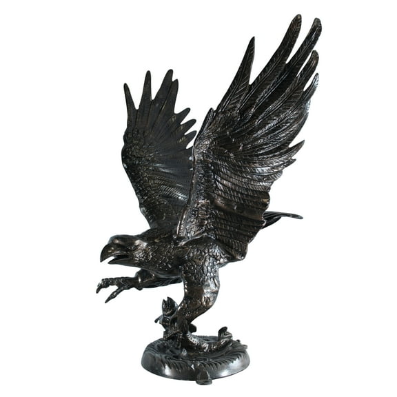 Large Aluminum Eagle Statue with Wings Spread in Flight 40" x 35" x 51"H