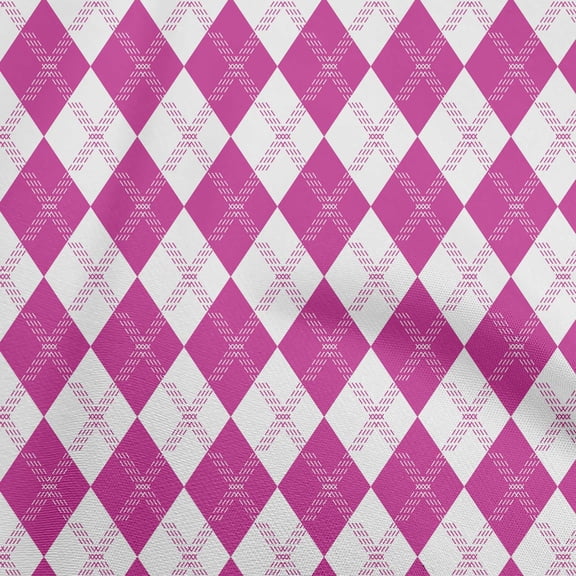 oneOone Viscose Jersey Purple Fabric Check Argyle Diy Clothing Quilting Fabric Print Fabric By Yard 60 Inch Wide