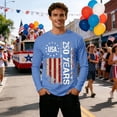 thumbnail image 2 of LIIPEE Men T-Shirts Casual Independence Day 250 Years U.S.A. Stripes Stars Graphic Long Sleeve Crew Neck T Shirt Male Patriotic Classic Fit Tee Tops Comfortable Soft Tops,Blue,XXXXL, 2 of 4