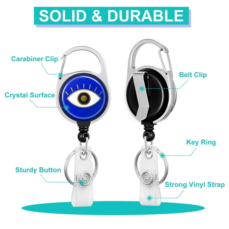 ID Badge Holder with Lanyard and Retractable Badge Reel Clip, Funny Evil  Eye Card Name Tag Lanyard Vertical ID Protector Bage Clips for Nurse Nursing  Doctor Medical Student 
