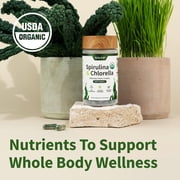 Snap Supplements Organic Chlorella Spirulina Capsules - Plant Vitamins, Super Greens, 120 Capsules, 3-Pack