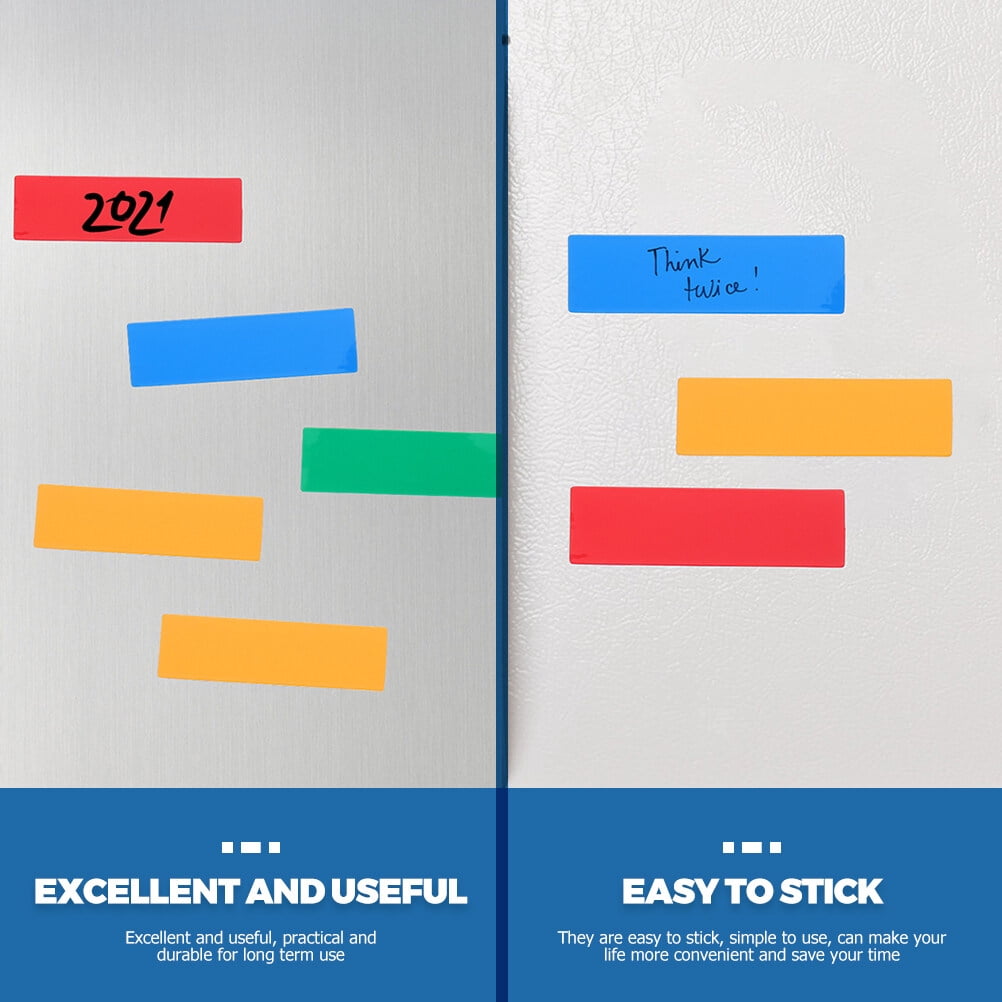 Hemoton 120 pcs  Magnetic Dry Erase Label Bright Color Reusable Magnetic Name Tag for Classroom