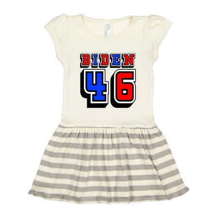 

Inktastic Biden 46 Voting 2020 Red White Blue Gift Toddler Girl Dress