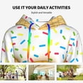 thumbnail image 4 of Lsque White Ice Cream Pattern Casual Women's Hoodie,Hooded Sweatshirt with Kangaroo Pocket,Pullover Hoodie with Eye-catching Drawstrings-XX-Large, 4 of 7