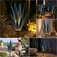 thumbnail image 6 of Solar Lights Outdoor Waterproof, 1.8ft Metal Artificial Agave Plant Solar Garden Lights, for Pathway Walkway Yard Lawn Decorative Landscape Lighting, Warm White (Blue), 6 of 7