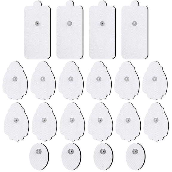 20 TENS Unit Replacement Pads, Adhesive Electrode Pads, 2mm Pin,Electrode Patches for Electrotherapy, Reusable Self-Adhesive Electrodes Pads, White