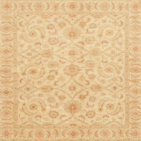 Ahgly Company Machine Washable Indoor Square Abstract Orange Area Rugs, 3' Square