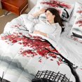 thumbnail image 4 of Homewish Red Cherry Blossoms Bedding Comforter Set 7-Piece for Adult, Tokyo Lake King Bedding Sets, Vintage Japanese Style Reversible Bed Sheets, Ultra Soft Bedroom Decor, 4 of 7