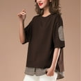 thumbnail image 6 of Oversized T Shirts for Women Crew Neck Short Sleeve Casual Tops Loose Fit Solid Color Soft Basic Blouses Tees (3XL, Coffee), 6 of 6