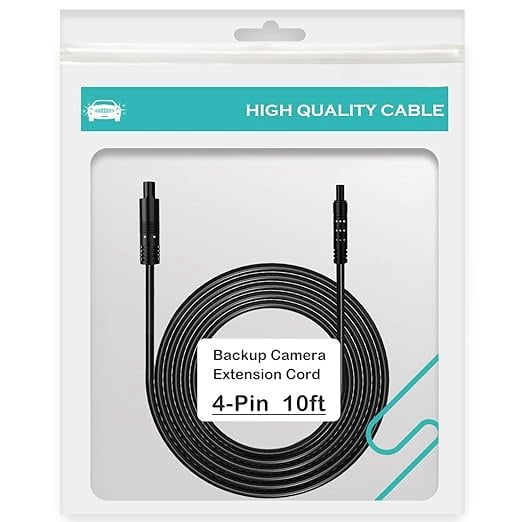 Pixelman 4 Pin Backup Camera Extension Cable,4 Pin 10 Ft Dash Cam Extension Cord 4 Pin Camera Cable for Reverse Camera Car Recorder Rear View Camera(10 ft)