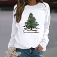 thumbnail image 2 of FYEGRE Christmas Tree Sweatshirt Women Merry Christmas Long Sleeve Shirt Pullover Top Xmas Holiday Sweatshirts White L, 2 of 2