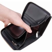 LAORENTOU Bifold Wallet with Coin Pocket for Men, RFID Blocking, Black