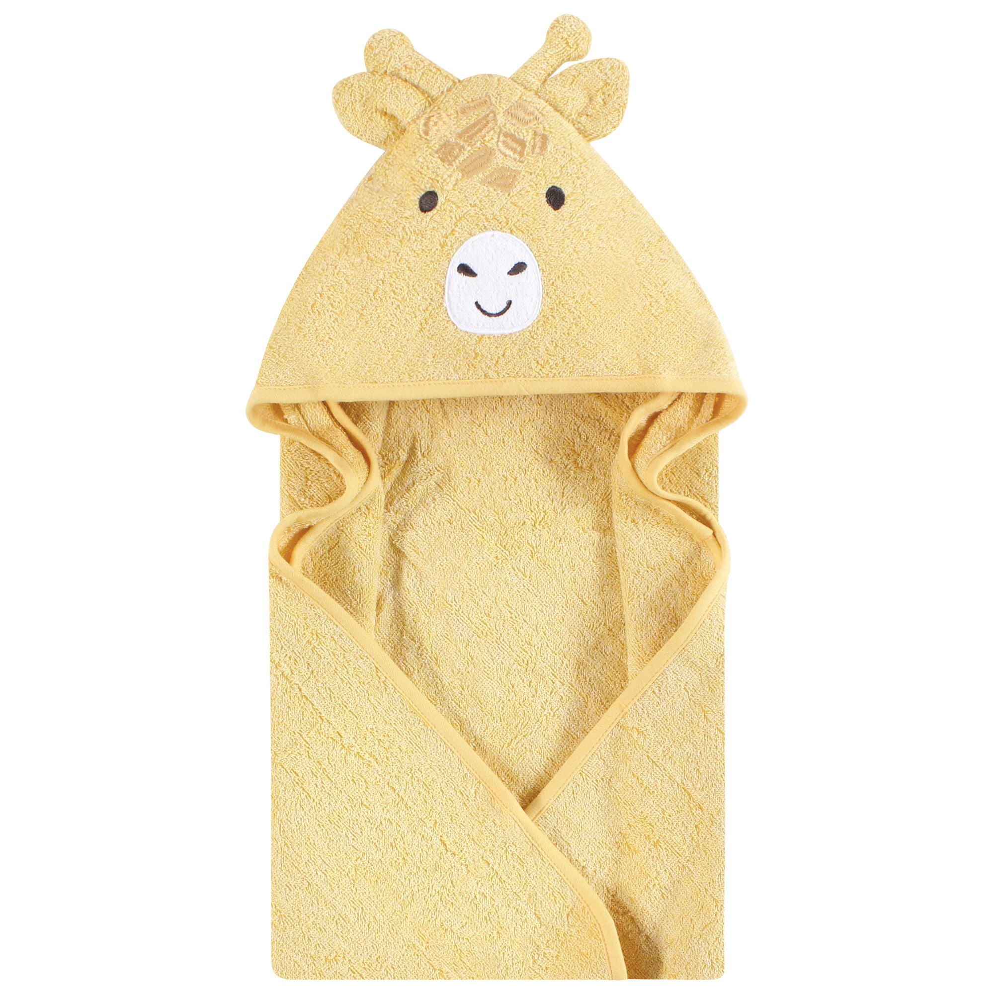 Hudson Baby Cotton Animal Face Hooded Towel, Safari Friends, One Size