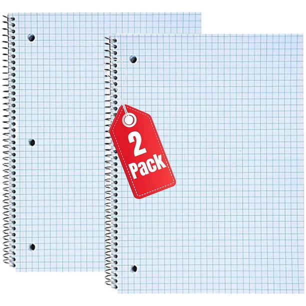 1InTheOffice Ru Paper Graph Pad, Quadrille Spiral Notebook, 8