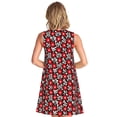 thumbnail image 2 of Bixox Red Floral Print Women's Sleeveless A-Line Dress with Pockets, Casual Knee-Length Tank Dress for Summer-Medium, 2 of 7