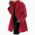 thumbnail image 1 of Splozh Womens Fall Jackets Womens Winter Wool Coat Trench Jacket Ladies Warm Slim Long Overcoat Red,L, 1 of 5