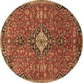 thumbnail image 1 of Ahgly Company Indoor Round Medallion Brown Traditional Area Rugs, 4' Round, 1 of 4