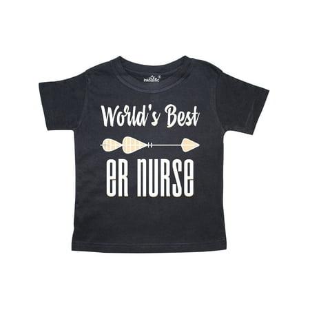 

Inktastic Gift for ER Nurse Arrow World s Best (White) Gift Toddler Boy or Toddler Girl T-Shirt