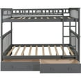 thumbnail image 6 of Bunk Bed with Storage Drawers, Wood Storage Bunk Bed Frame, Solid Wood bunks beds with Ladders and Two Storage Drawers, 6 of 7