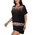 thumbnail image 2 of Rocae Rose Gold Glitter1 for Two Piece Sleepwear Pajamas Sets for Women Soft Short-Sleeved Pjs with Lounge Shorts Medium, 2 of 9