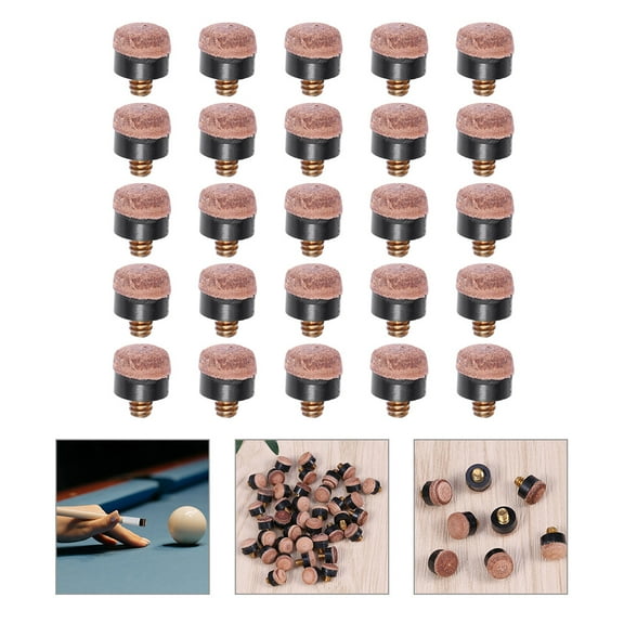 OUNONA 25 Pcs Snooker Cue Replacement Pool Cue Tip Cue Tip Accessories 1.30X1.00X1.00CM