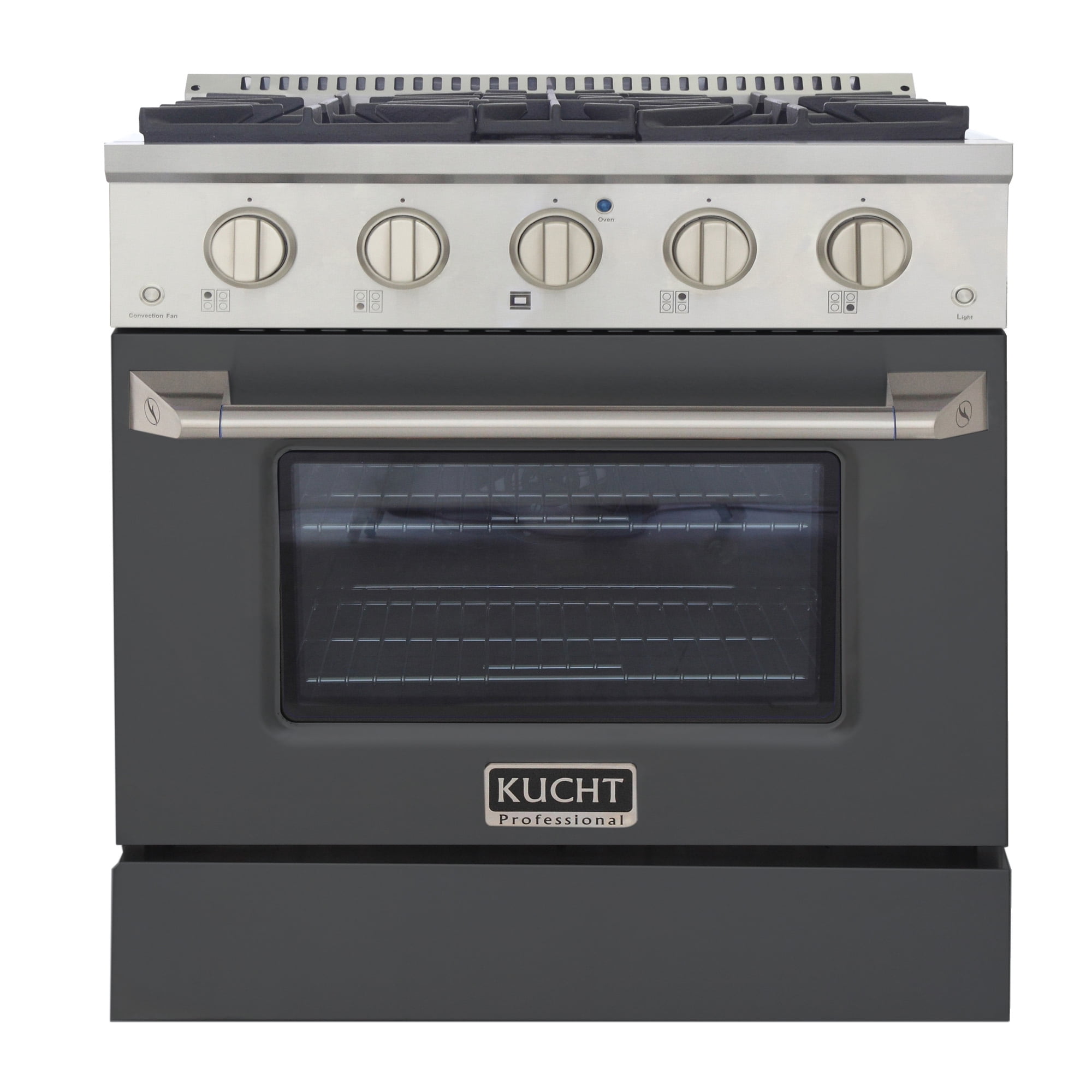 30 in. 4.2 cu. ft. Propane Gas Range with Convection Oven in Cement Gray