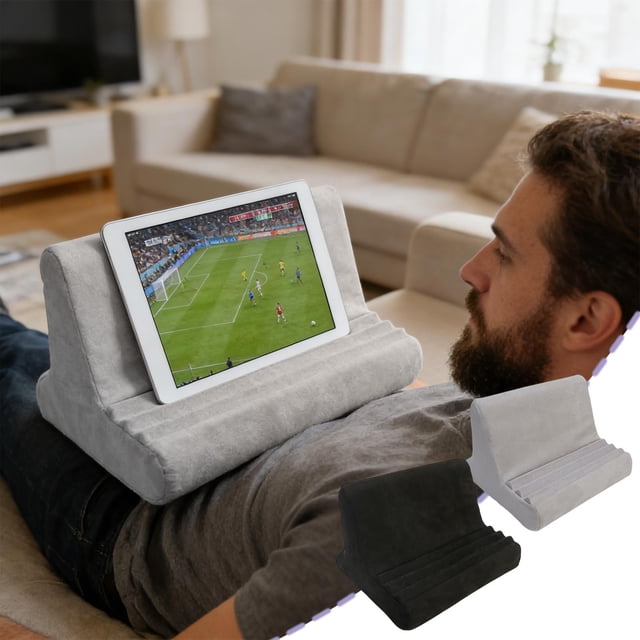Sentmoon Lumbar Support Pillow Reading Pillow for Bed Soft Tablet Pillow Stand for Lap Portable Phone Holders with 3 Adjustable Viewing Angles for Home Office