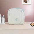 thumbnail image 5 of Unique Bargains 1 Pc Lady Portable Square Lipstick Bag for Travel White Blue Polyester, 5 of 6